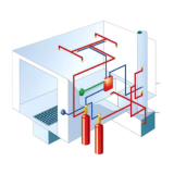 Compact fire suppression routing diagram