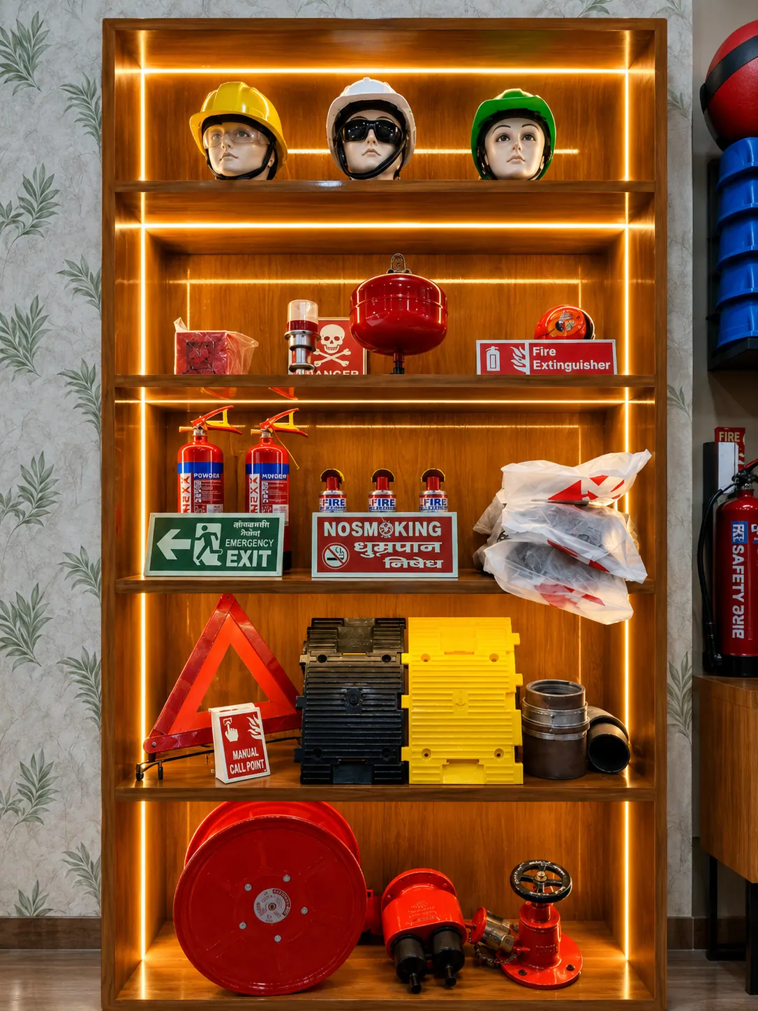 Fire and safety equipment display